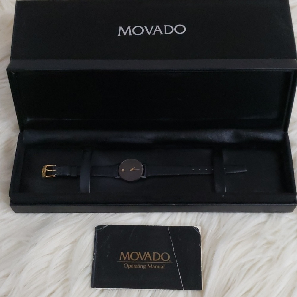 Black Ladies Movado Sapphire Museum Watch 13R